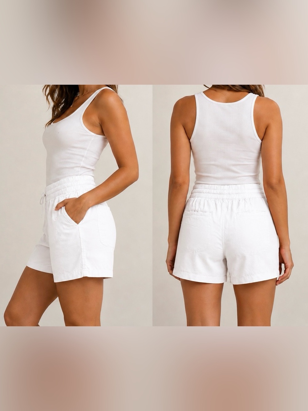 Southern Marsh White Drawstring Shorts NWT | SIZE SMALL Coastal Summer Style ๐คโ๏ธ - Picture 2 of 2